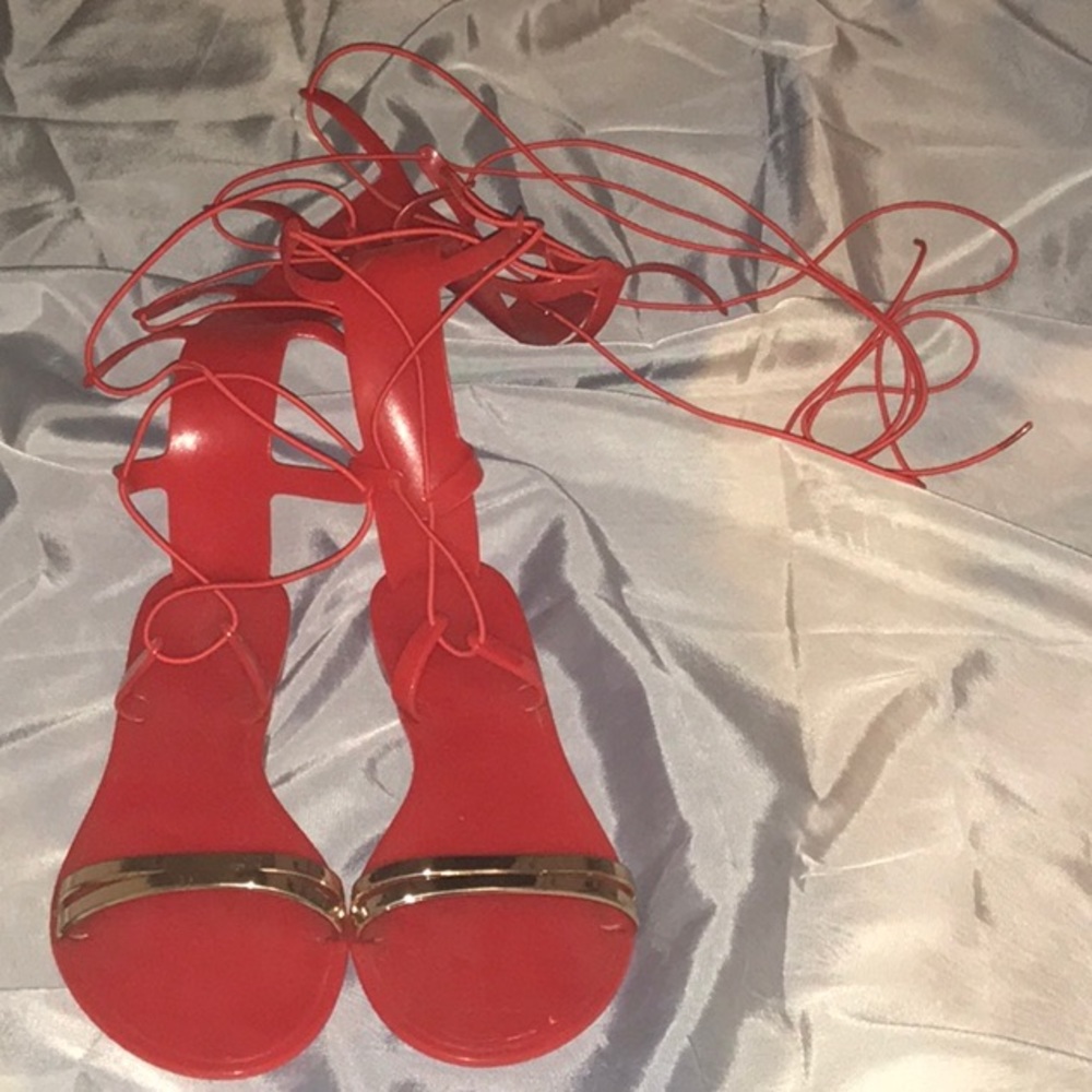 Calf tie ups sandals